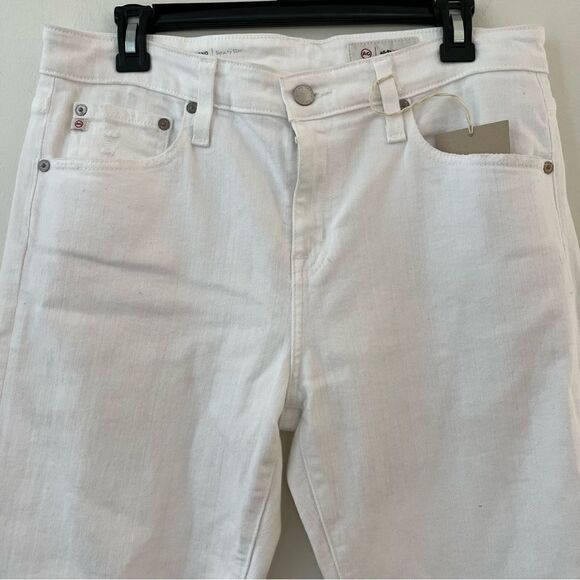AG Ex-Boyfriend Slouchy Slim Straight Leg Jeans White Size 32 NWT - Picture 8 of 11